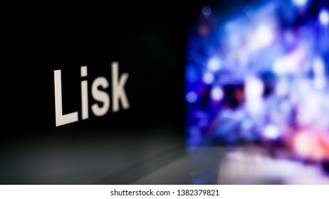 Lisk Cryptocurrency token. The behavior of the cryptocurrency exchanges, concept. Modern financial technologies.