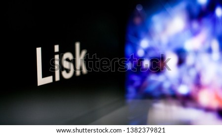 Lisk Cryptocurrency token. The behavior of the cryptocurrency exchanges, concept. Modern financial technologies.