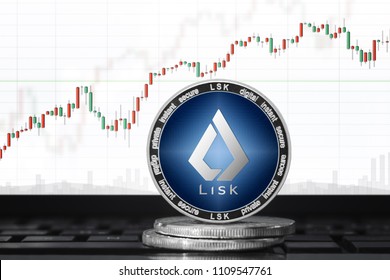 LISK (LSK) cryptocurrency; lisk coin on the background of the chart