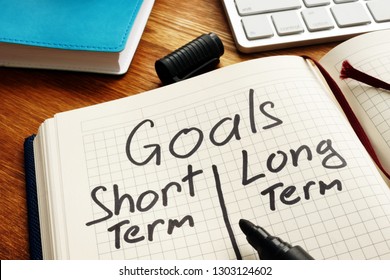 List Of Goals With Short Term And Long Term.