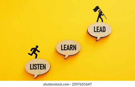 Listen Learn Lead is shown using a text
