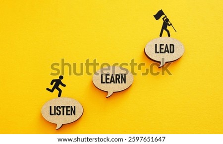 Listen Learn Lead is shown using a text