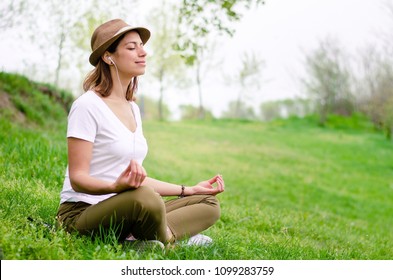 Listening To Guided Meditation In The Nature
