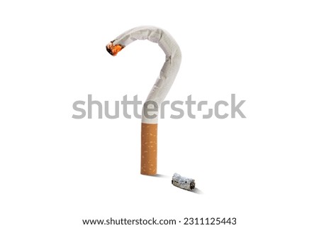 Lit Cigarette in question mark shape