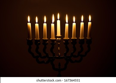 The Lit Of Hanukkah Candles