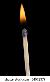 Lit Match Stick Extreme Closeup