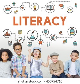 Literacy Academics Reading School Kids Concept Stock Photo 450954718 ...