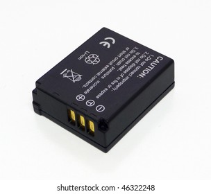 Lithium Ion Battery For Digital Camera On White Background