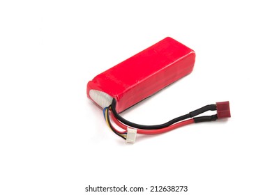 Lithium Polymer Battery Pack On White Background