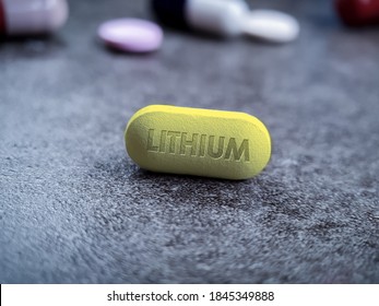 Lithium As Lithium Salts Pill Used To Treat Psychiatric Diseases Such As Bipolar Disorder And Major Depressive Disorder