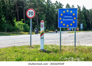 Lithuania EU country border sign