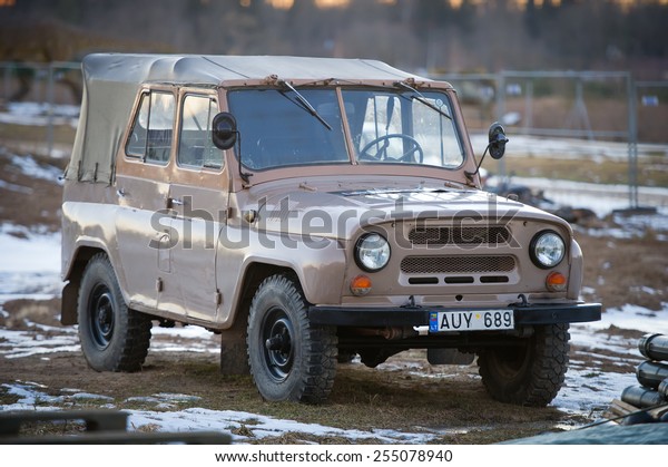LITHUANIA - FEB\
16: UAZ-469 car on Feb 16, 2015 in Lithuania. The UAZ-469 is an\
off-road vehicle manufactured by UAZ. UAZ is an automobile\
manufacturer based in Ulyanovsk,\
Russia.