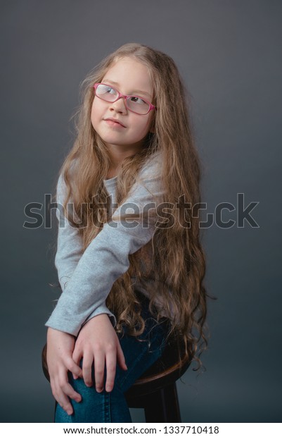 Little Adorable Cute Little Girl Long Stock Photo Edit Now