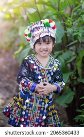 Little adorable kid in Hmong costume