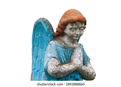 Little Angel Praying. White Background (infant Mortality Concept)