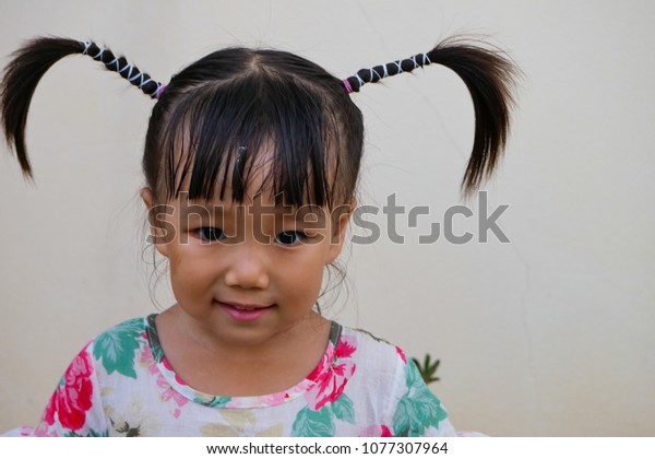 Little Asian Girl Cute Hair Style Stock Photo Edit Now 1077307964