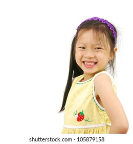 Little Asian Girl Isolated On White Background