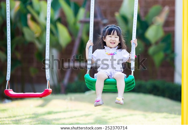 Little Asian Girl Play Swing Playground Stock Photo (Edit Now) 252370714