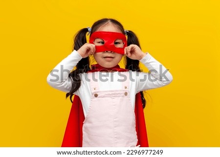 Similar – Image, Stock Photo Funny power super hero child concept