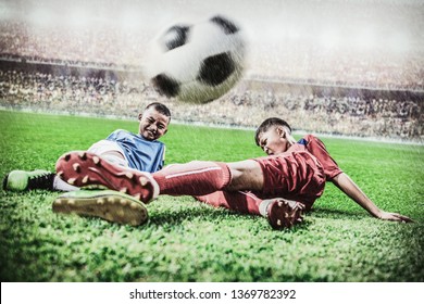 Little Asian Soccer Kids In Action In The Stadium During Match