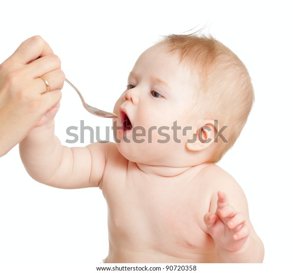 baby feeding with spoon