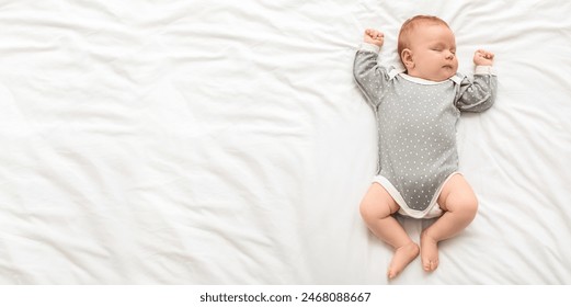 Little baby sleeping on bed. Banner for design - Powered by Shutterstock