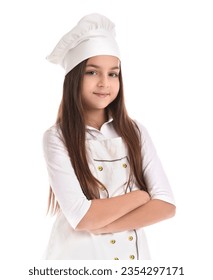 Little baker on white background
