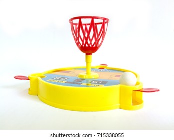 The Little Basketball Shooter Toys For Children On The White Bachground