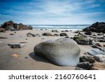 Little Beach at Ogunquit, ME. Beautiful rocks and rock formations line the beach in Southern Maine.
