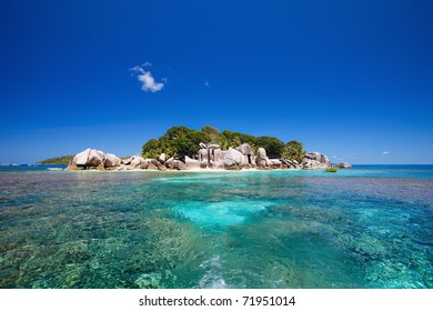 Little Beautiful Coco Island In Seychelles