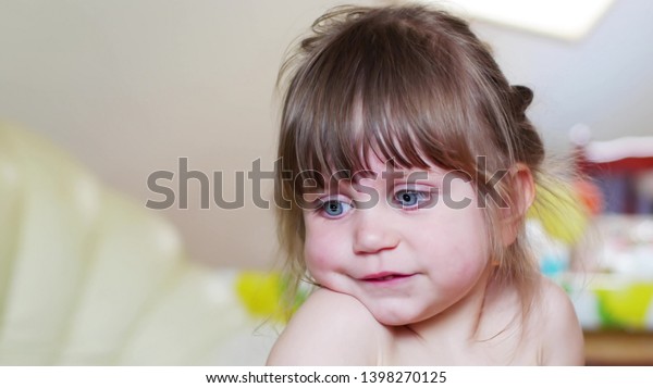 Little Beautiful Girl Baby Infante Caucasian Stock Image