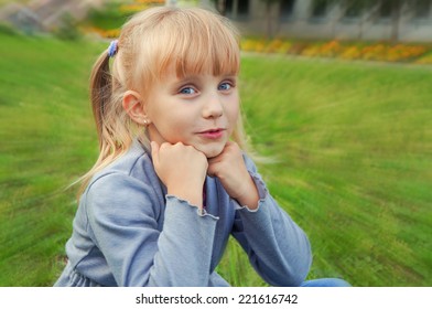 Little Beautiful Girl Tails Sitting On Stock Photo 221616742 | Shutterstock