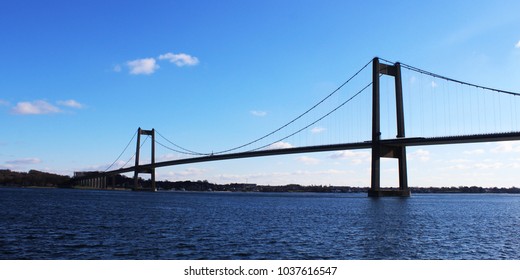 Little Belt Bridge In Denmark In Winter Sunlight