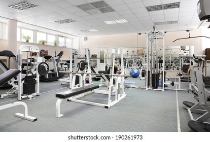 little bit used european sport gym without people