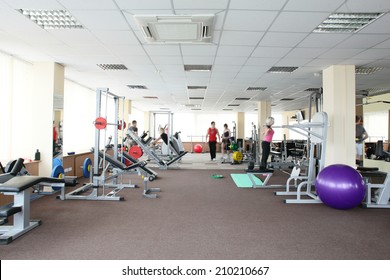 little bit used european sport gym without people