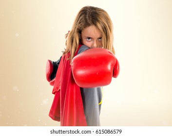 Little Blonde Girl Dressed Like Superhero