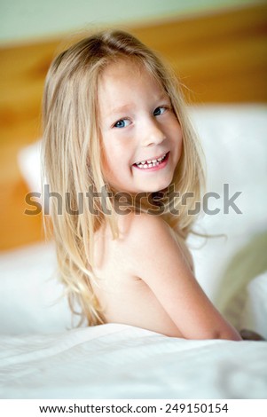 Similar – happy child girl playing at home in cozy weekend morning