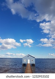 Little Blue Boat House In Perth, Australia