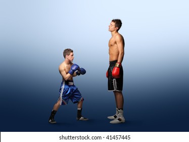 little boxer against bigger one