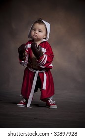 Little Boxer In Red Robe