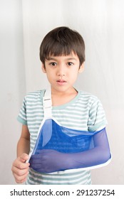 Little Boy Arm Broken Using Arm Sling