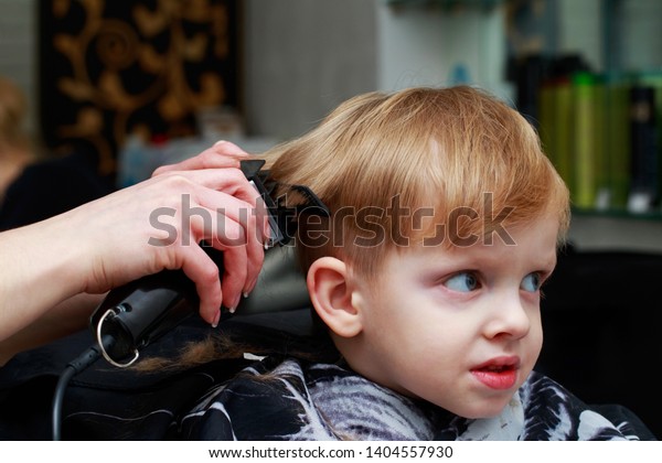 Little Boy Barber Shop Hair Cut Stock Photo Edit Now 1404557930