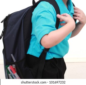 kid with big backpack