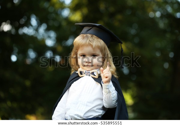 Little Boy Child Black Academic Gown Stock Photo Edit Now 535895551