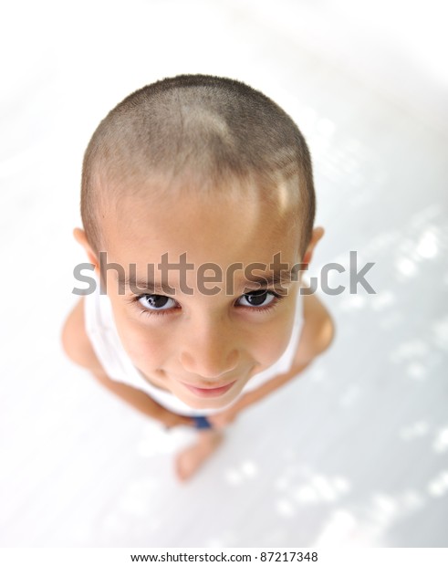 Little Boy Cute Short Hair Almost Stock Photo Edit Now 87217348