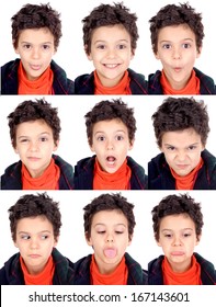 Little Boy Doing Facial Expressions