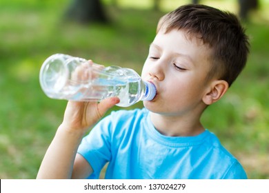 Little Boy Drink Water, Outdoor