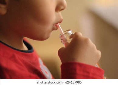 Little Boy Drinking Soda.