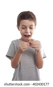 Little Boy Eating Chocolate Chip Cookie