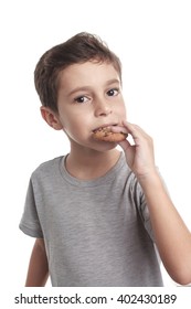 Little Boy Eating Chocolate Chip Cookie